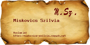 Miskovics Szilvia névjegykártya